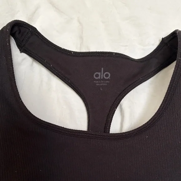 ALO Yoga Black Racerback Sports Bra - Picture 2 of 5